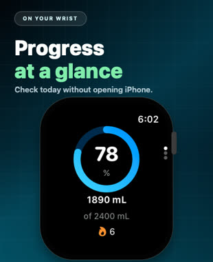 Hydrate Apple Watch progress screen.