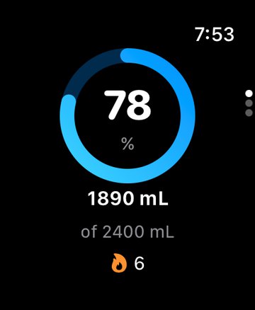 Hydrate Apple Watch progress screen.